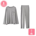 1700円OFFクーポン パジャマ メンズ 綿長袖 春 夏 柔らかく軽い薄手の快適Tシャツ 上下セット 敬老の日 部屋着軽量 入院着 部屋着 寝間着 大きいサイ...