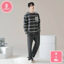 800円OFFクーポン ルームウェア メンズ 上下セットアップ 大人紳士 長袖Tシャツ 薄手 ボーダー柄パジャマ お洒落 男性 父の日 部屋着 春夏 秋用 薄手...