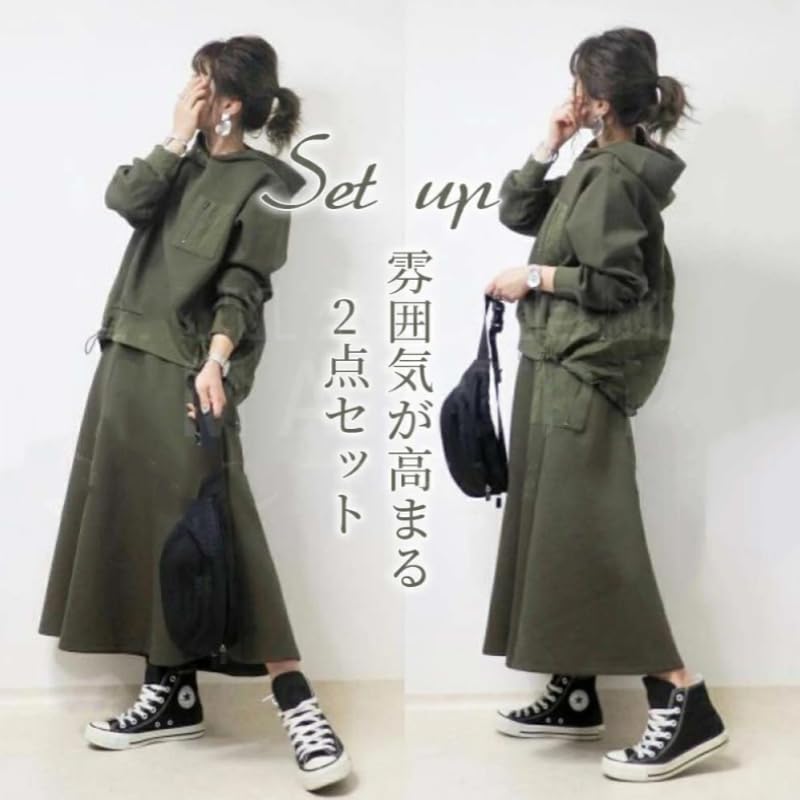 楽天スーパーsale10%OFF セットアップレディース ツーピース レディース セットアップ カジュアル セットアップ レディース 上下セット カジュアル きれいめ 春 秋