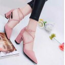 300円OFFクーポン 走れるパンプス 痛くない 歩きやすい チャンキーヒール ポインテッドトゥ パンプス ヒール レディース 太ヒール 大きいサイズ 小さいサ...