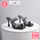 3500円OFFクーポン ヒール サンダル ミュール レディース ストラップ 美脚 オープントゥ お出かけ 二次会 お呼ばれ ハイヒール ピンヒール 履き心地 ...