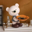 1000円OFFクーポン クマ キー収納 小物入れ 玄関収納 おしゃれ オブジェ 置物 鍵置き 鍵入れ 卓上置物 収納トレイ 動物像 彫刻装飾 玄関 インテリア...