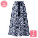 800円OFFクーポン ワイドパンツ レディース 大きいサイズ 夏服 ガウチョパンツ ウエストゴム ひんやり ボタニカル 冷感 花柄 体型カバー ボトムス ゆったり パンツ ワイド幅 ロング サマー柄 夏用 柔らかい シフォンパンツ YJSO