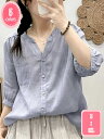 500円OFFクーポン リネンブラウス ブラウス シャツ トップス レディース 長袖 丸襟 無地 刺繍 カジュアル シンプル おしゃれ キレイめ ふんわり 着痩せ コーデ 普段着 お出掛け スポーツ デザイン ボタン 夏 秋 綿麻 ワイシャツ YJSO