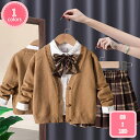 800円OFFクーポン JK制服 3点セット ニット カーディガン 女の子 服 シャツ 蝶ネクタイ プリーツスカート パーカー スポーツウェア キッズスーツ 子供服 大人服 上下セット 子供スーツ 女児 韓国風 ファッション 中学生 高校生 学院風 カジュアル YJSO