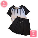 子供服 女の子 セットアップ 夏服 半袖トップス 上下セット キッズ tシャツ キュロットスカート キッズ服 2点セット ジャージ 女の子 ガールズ スポーツウ...