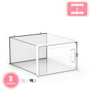 500円OFFクーポン シューズボックス 2個セット 靴箱 スニーカー収納 スニーカーボック 透明 シューズ 収納ボックス 靴収納棚 多層 開閉扉 防水 防塵 防汚 化粧品 裁縫道具 本 小物収納 大容量 組み立て式 収納ケース 省スペース 玄関収納 YJSO