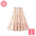 800円OFFクーポン 大きいサイズレディース ボトムス スカート 花柄シフォンフレアスカート 膝丈スカート ミディアムスカート 膝丈 ミディアム 花柄 柄 シ...