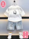 キッズ服 ベビー 上下セット カーディガン Tシャツ クルーネック ショートパンツ 短パンショーツ 2点セット 男の子 ブラウス 可愛い 男児 トップス 赤ちゃ...