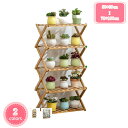 多層花棚 6層/5層/4層/層バルコニー 室内 床 リビング 多肉 植木鉢棚 盆栽掛け 花棚 折り畳み棚 ブラウン 竹の原色 フラワースタンド 園芸ラック 折り...