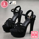 1000円OFFクーポン 14cmヒール サンダル パンプス 厚底 ストーム 太ヒール ハイヒール ストラップ 結婚式 二次会 パーティー キャバ 痛くない 歩...