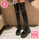 ロング レディース ブーツ ウエスタンブーツ ニーハイブーツ 太ヒール ジョッキーブーツ チャンキーヒール 女性 バイク用ブーツ ライダーブーツ 乗馬ブーツ 演出 コスプレ 疲れにくい サイドジッパー YJSO