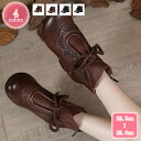 300円OFFクーポン 歩きやすい 疲れにくい ショートブーツ レディース 4cmヒール アンクルブーツ 大きいサイズ ラウンドトゥ 太ヒール 袴ブーツ リボン...