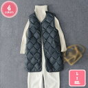 1700円OFFクーポン ダウンベスト レディース アウター ジャケット 上着 羽織り 羽織 ロング丈 ライトアウター 撥水 キルティング ノースリーブ Vネッ...