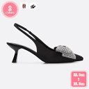 800円OFFクーポン リボン サンダル パンプス レディース バックストラップ ピンヒール 靴 ポインテッドトゥ ラインストーン 美脚 キラキラ 春夏 軽量 大人 スエード 大きいサイズ ハイヒール おしゃれ 宴会 女性 シューズ ストラップパンプス YJSO