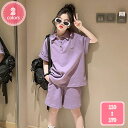1700円OFFクーポン セットアップ キッズ 女の子 子供服 スウェット ダンス 衣装 ジュニア ジャージ 2点セット 夏服 上下セット Tシャツ 半袖 短パ...