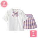 1700円OFFクーポン 韓国 子供服 セットアップ 女の子 夏服 半袖 プリーツスカート 上下セット キッズ 学生 セットアップ 夏着 Tシャツ+スカート 半...