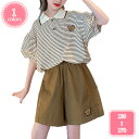 1700円OFFクーポン キッズ ジャージ 上下 女の子 半袖 tシャツ ハーフパンツ 上下セット 子供 韓国風 キッズ セットアップ スウェット ガールズ 夏...