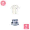 800円OFFクーポン 子供服 女の子 セットアップ ブラウス+スカート 上下2点セット セーラー服 半袖 スーツ セット キッズ服 可愛いリボン付き 上下セッ...