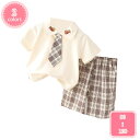 1700円OFFクーポン 子供服 チェックスカート 女の子 ブラウス 2点セット プリーツスカート ガールズ ショート トップス 半袖 セットアップ ミニスカー...