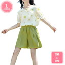 1700円OFFクーポン 女の子 子供服 半袖シャツ 可愛い 洋服 5分丈パンツ 二点セット 上下セット キッズ服 ショート丈 ガールズ 女児 オシャレ ゆった...