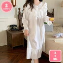 800円OFFクーポン ディープアイズ 姫系 ネグリジェ ワンピース 長袖 ロング カーディガン フリル レース パジャマ 春 夏 秋 可愛い ロング 春夏秋 ゆったり インナーワンピース YJSO