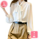 ボウタイブラウス 爽やか とろみブラウス リボン付き 長袖 おしゃれ オフィス カジュアル シフォンブラウス 春服 リボンブラウス トップス 春 白 ゆったり きれいめ 着痩せ 通勤 OL カジュアル オフィス 秋 春 秋 YJSO