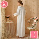 800円OFFクーポン レディース ロング ネグリジェ 姫 長袖 綿 無地 ルームワンピース ナイトウェア ルームウェア ワンピース 女性 可愛い 部屋着 女性...