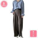 777円OFFクーポン ストレート パンツ タック入りハイウエストワイドパンツ レディース ワイドパンツ カジュアル ハイウエスト 無地 ロング ストレッチ きれいめ ゆったり 薄手 可愛い 春夏秋 おしゃれ カジュアル フォーマル 通勤 セレモニー YJSO