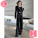 800円OFFクーポン レザーパンツ ストレートパンツ PUレザー 人工皮革 ワイドパンツ 日常 通勤 通学 普段 韓流 レディース クラブ ユニセックス かっこいい 九分丈 ハイウエストパンツ ズボン パンツ 着回し自在 オフィス 秋冬 秋服 YJSO