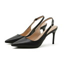 1000円OFFクーポン パンプス ストラップ バックストラップ付き ポインテッドトゥ 6cmハイヒール ピンヒール バックレス 脱げない 走れる 安定感 歩き...