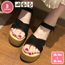 1700円OFFクーポン 厚底サンダル レディース 夏 ウェッジソール サンダル アンクルストラップ おしゃれ 歩きやすい 蒸れない 涼しい 旅行 疲れない アウトドア 夏サンダル 美脚 軽い オープントゥ 大人 ファッションサンダル YJSO
