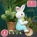 3500円OFFクーポン 可愛い 動物 植木鉢 うさぎの置物 兎 ガーデンオーナメント ウサギ オーナメント オブジェ ガーデン ガーデニング雑貨 飾り 庭の装...