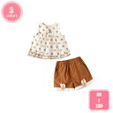 1700円OFFクーポン 子供服 セットアップ トップス ショートパンツ 2点 カジュアル ナチュラル 女の子 ノースリーブ 花柄 袖なし カジュアル 子ども服...