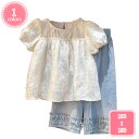 子供服 セットアップ 上下セット 女の子 ガール 女児 可愛い ベビー キッズ 2点セット トップス カワイイ ボトムス 上下セット ブラウス 半ズボン カジュ...