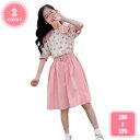 1700円OFFクーポン 子供服 女の子 セットアップ Aラインスカート 綿 tシャツ スカート 2点セットトップス スカートセット かわいい 半袖 カジュアル...