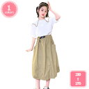 800円OFFクーポン 子供服 セットアップ 夏 女の子 セットアップ 女の子 夏服 2点セット 上下セット 半袖 Tシャツ スカート おしゃれ 韓国子供服 ガ...