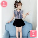 子供服 女の子 セットアップ キッズ服 可愛い 2点 上下セット 韓国風 洋服 半袖 トップス ノースリーブ 水玉柄 ショートパンツ ガールズ 女児洋服 カジュ...