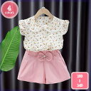 1700円OFFクーポン 女の子 服 2点 上下セット 子供服 韓国風 可愛い ガールズ 半袖 tシャツ ショートパンツ 夏服 キッズ服 Aライン 半ズボン 綿...