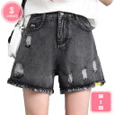 800円OFFクーポン デニムパンツ ショートパンツ レディース 体型カバー 女の子 水着 ダメージ ハイウエスト ダメージショートパンツ ショーパン ダメージパンツ ショート丈 カットオフ おしゃれ デザイン 可愛い ショーパン Aライン 膝上 YJSO
