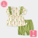 800円OFFクーポン ベビー服 女の子 セットアップ 子供服 半袖 tシャツ キュロットパンツ 夏服 ガールズ 上下セット 夏服 トップス ショートパンツ Aライン 半ズボン 2点セット 花柄 フリル 韓国風 可愛い お洒落 普段着 通園 通学 リゾート YJSO