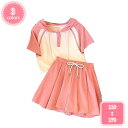 1700円OFFクーポン 子供服 女の子 スカート セットアップ キッズ ジャージ 上下セット 半袖Tシャツ プリーツスカート 2点セット ポロネック インナー...