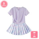 800円OFFクーポン 上下セット 女の子 半袖Tシャツ スカート 上下2点セット おしゃれ ジャージ ジュニア ガールズ セットアップ キッズ 半袖Tシャツ ...
