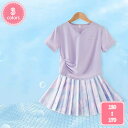 1700円OFFクーポン ガールズ セットアップ 子供服 女の子 ジャージ 上下セット 半袖Tシャツ スカート 2点セット キッズ服 カジュアル 普段着 通園 ...