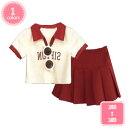 800円OFFクーポン 子供服 女の子 ジャージ 半袖tシャツ スカート 上下セット キッズ服 2点セット 夏服 セットアップ インナーパンツ付 女児 小学生 ...