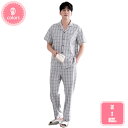 1000円OFFクーポン パジャマ メンズ 綿 柔らかい 快適 上下セット 半袖 チェック 冬無地 春秋冬用部屋着 寝間着 着る毛布 男性 父 冬用 ギフト ギ...