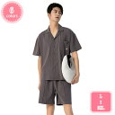 1000円OFFクーポン パジャマ 半袖 ふんわり爽やか パジャマ メンズ 前開き 上下セット 男性用 父の日 部屋着 春 夏 秋 男性 可愛い 柔らか シンプ...