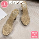 1700円OFFクーポン レディース モダン ミュール 厚底 歩きやすい サンダル キラキラ ミュールサンダル パーティー 美脚 オープントゥ ヒール12cm ...