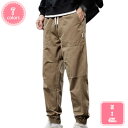 1700円OFFクーポン ワイドパンツ カーゴパンツ メンズ ロングパンツ ズボン ワークパンツ ウエストゴム ゆったり 薄手 作業着 ジョガー テーパード ストレート アウトドア 登山 作業 カジュアル 春秋 ミリタリーパンツ 作業服 大きいサイズ YJSO