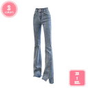 800円OFFクーポン デニム パンツ レディース ハイウエスト フレアデニム 細身 ジーンズ ボトムス 美脚見せ カジュアル シンプル ストリート 可愛い お洒落 ストレッチパンツ 春夏 秋 おでかけ 普段使い 大人 履きやすい 大学生 女性 デート YJSO